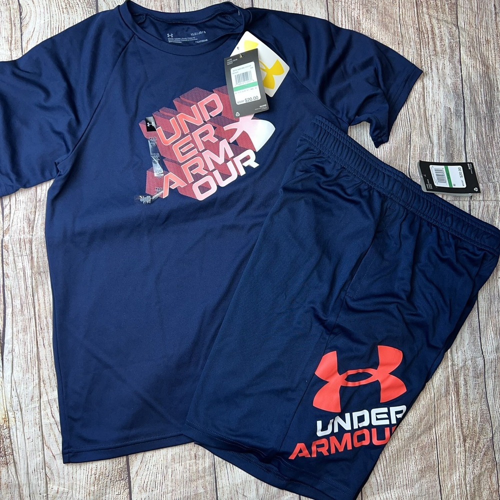Under Armour Youth Large (14/16) Navy Blue Outfit Set NEW